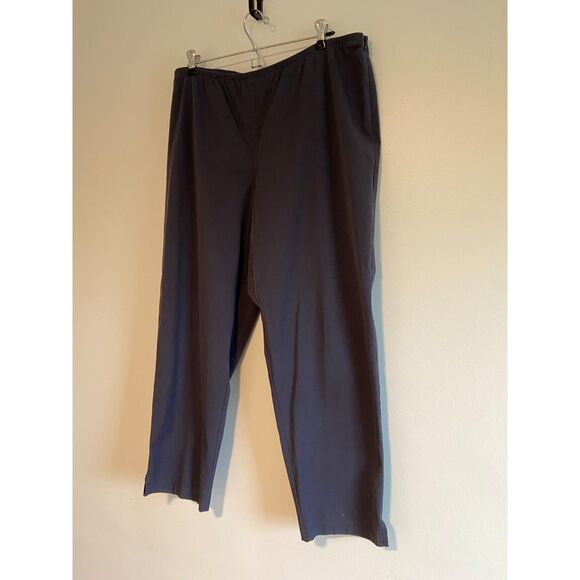 Eileen Fisher Pants - Eileen Fisher Cotton Dress Pants Elastic Waist Washed Grey/Blue Size XL